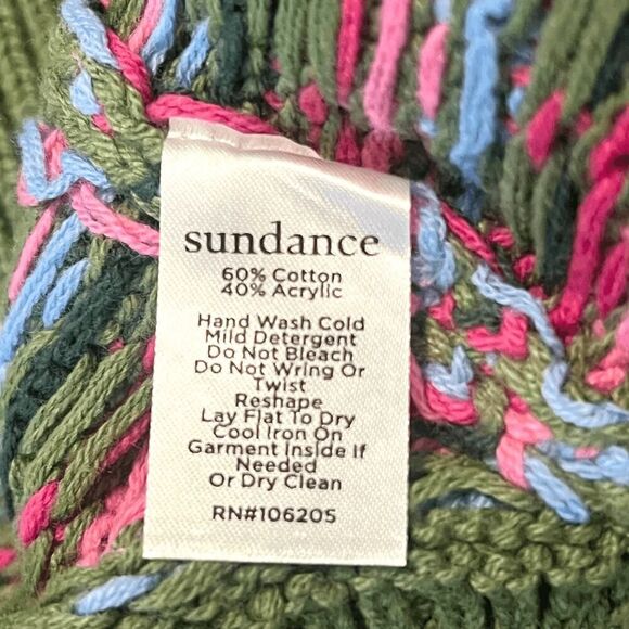 Sundance Knit Sleeveless Tank Top Sweater Vest Green Pink Sz XS - Picture 7 of 7